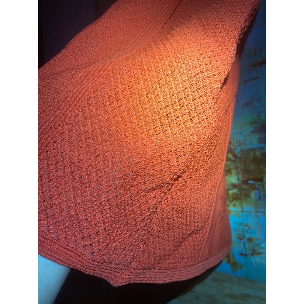 House of Harlow 1960 Orange Pointelle Knit Sleeveless Midi Dress Womens Size M - Picture 4 of 9